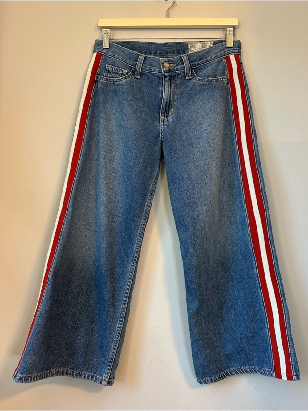 SIWY Wide Leg Red Stripe Jeans Size 26